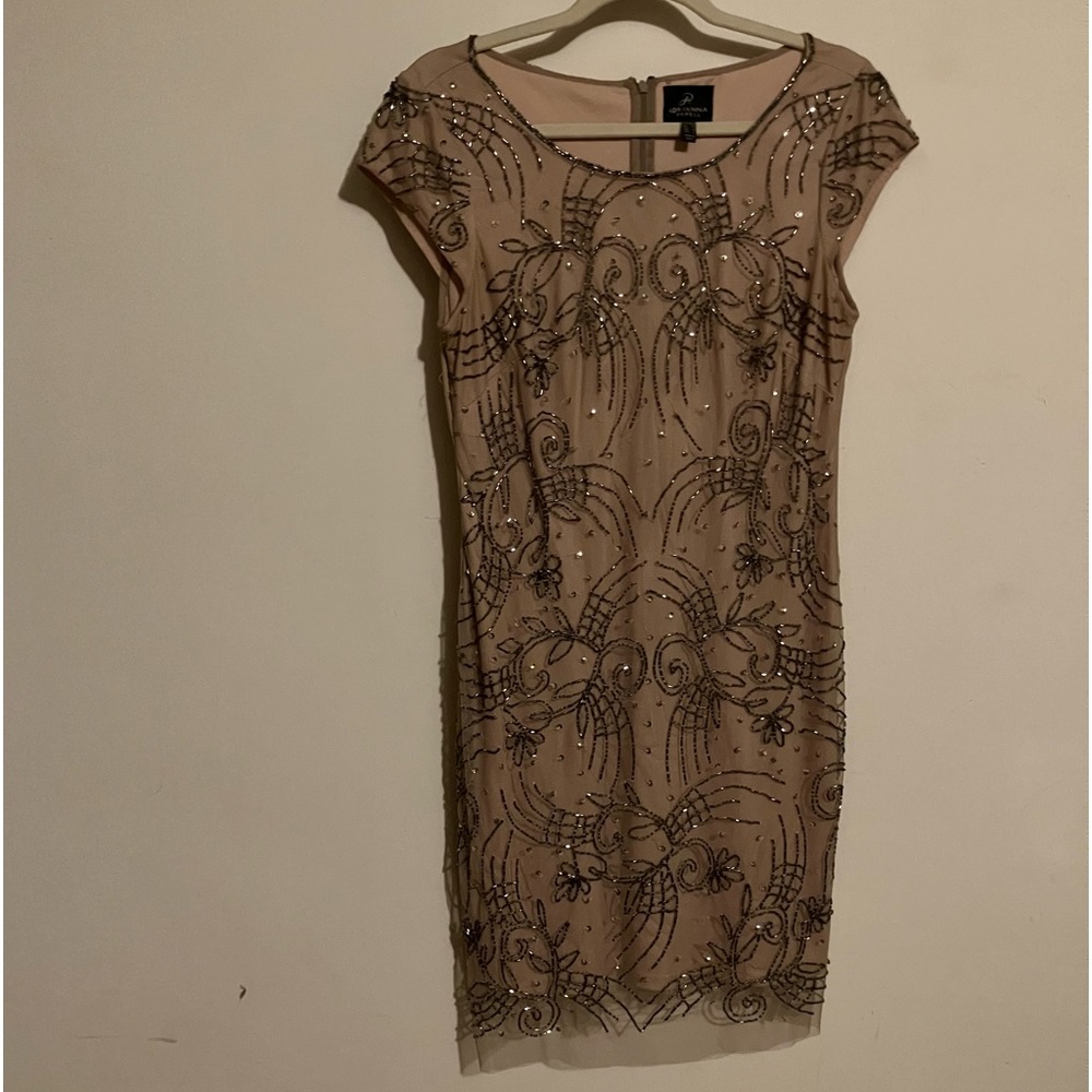 Adrianna Papell beaded cocktail dress sz 8